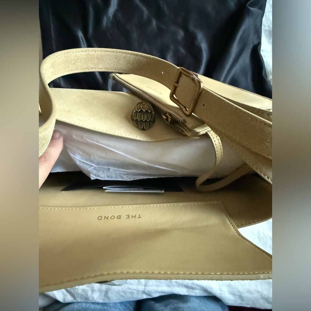 LARGE BOND HOBO BAG - KURT GEIGER LONDON excellent beige suede 💛 - Picture 10 of 16